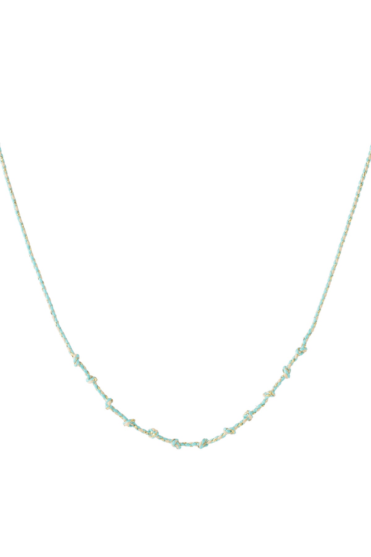 Braided cotton women's necklace with mixed colours – multiple colours