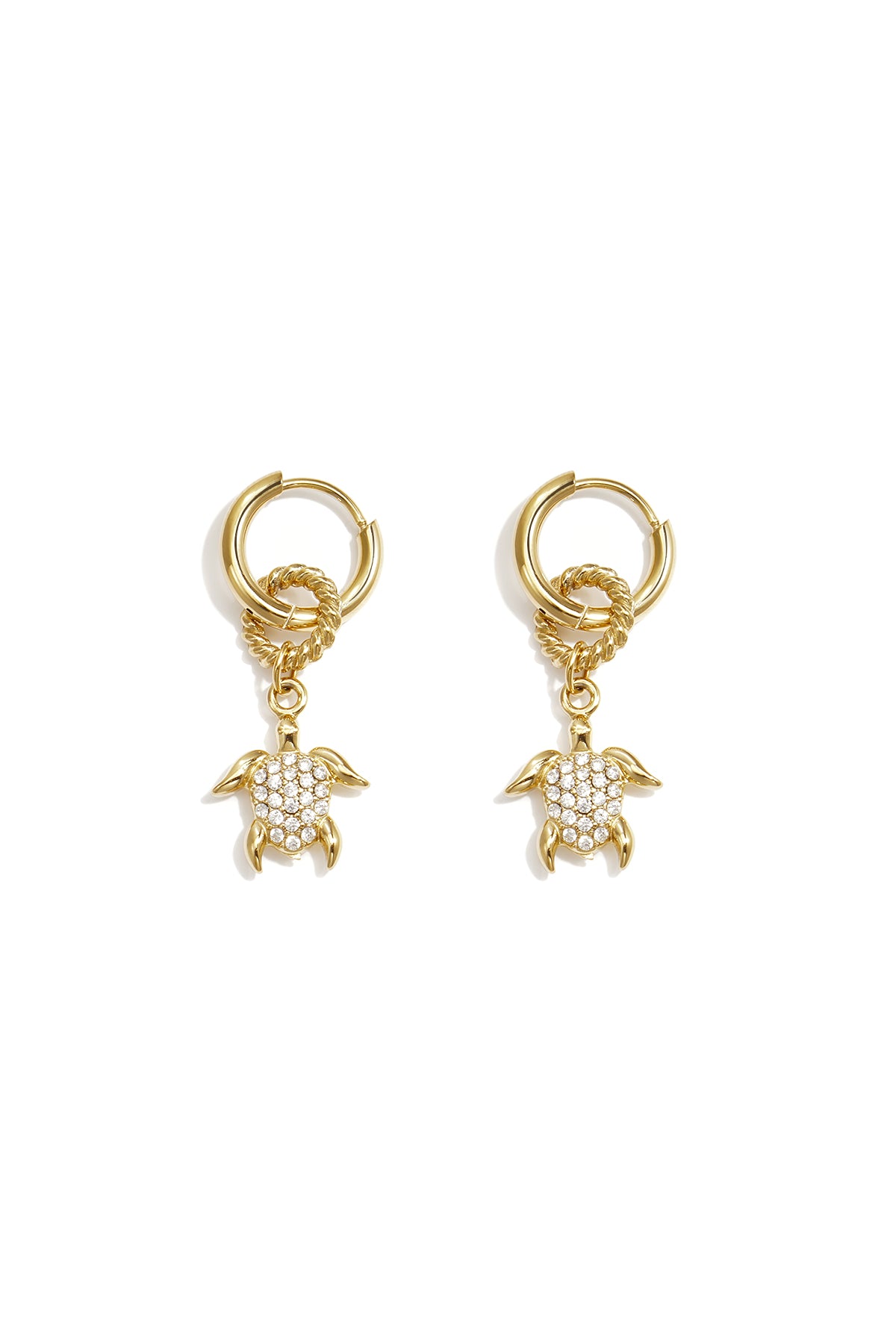 Women's Gold-Tone Stainless Steel Animal Motif Drop Earrings