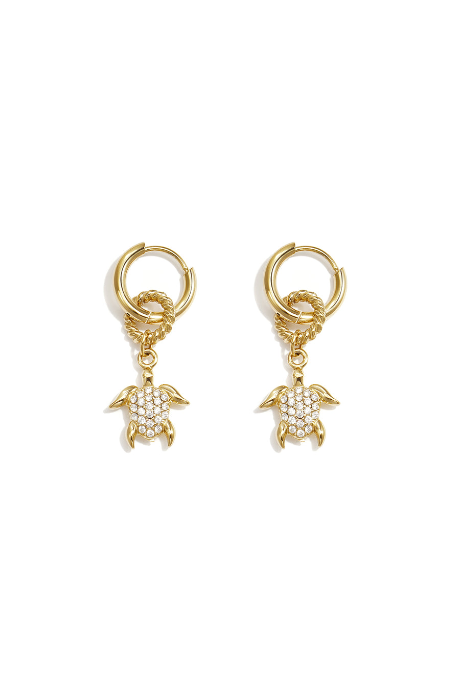 Women's Gold-Tone Stainless Steel Animal Motif Drop Earrings