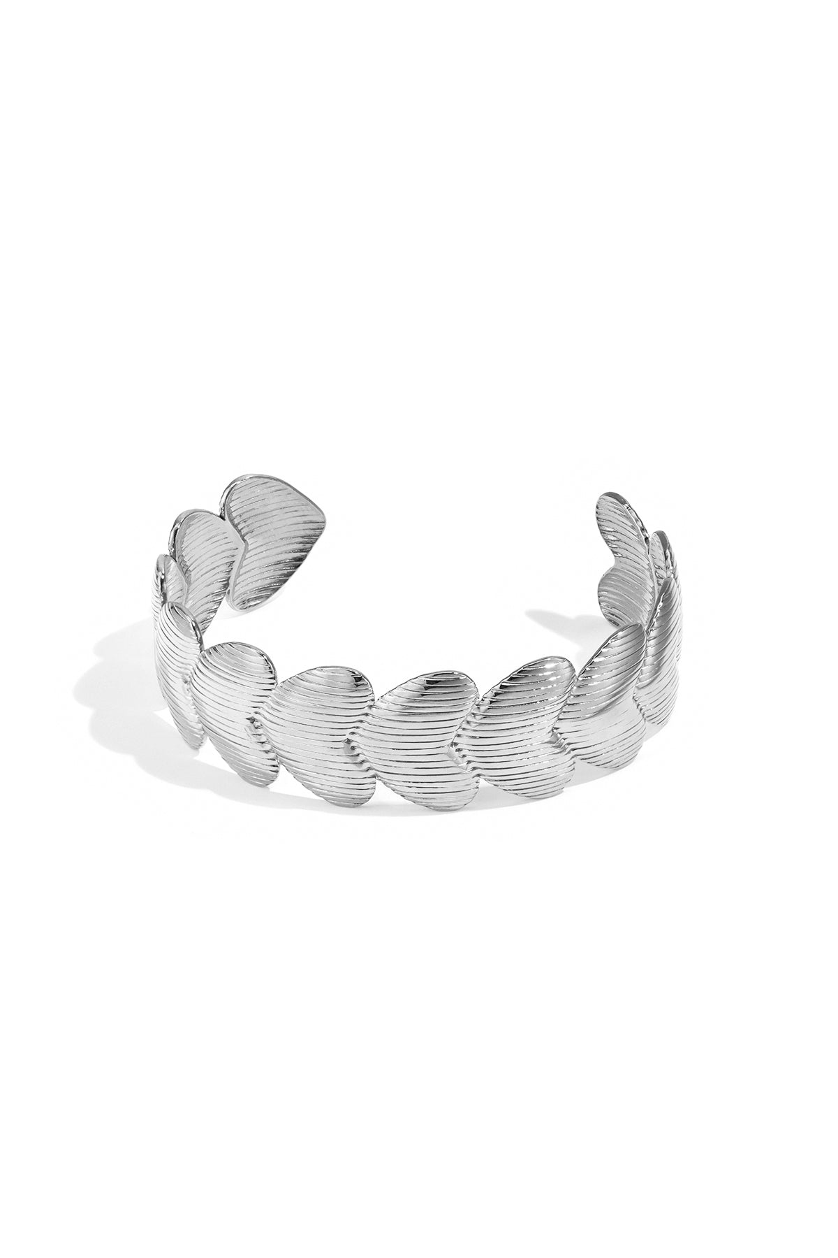 Bracelet jonc en acier inoxydable plaqué or avec cœur pour femme