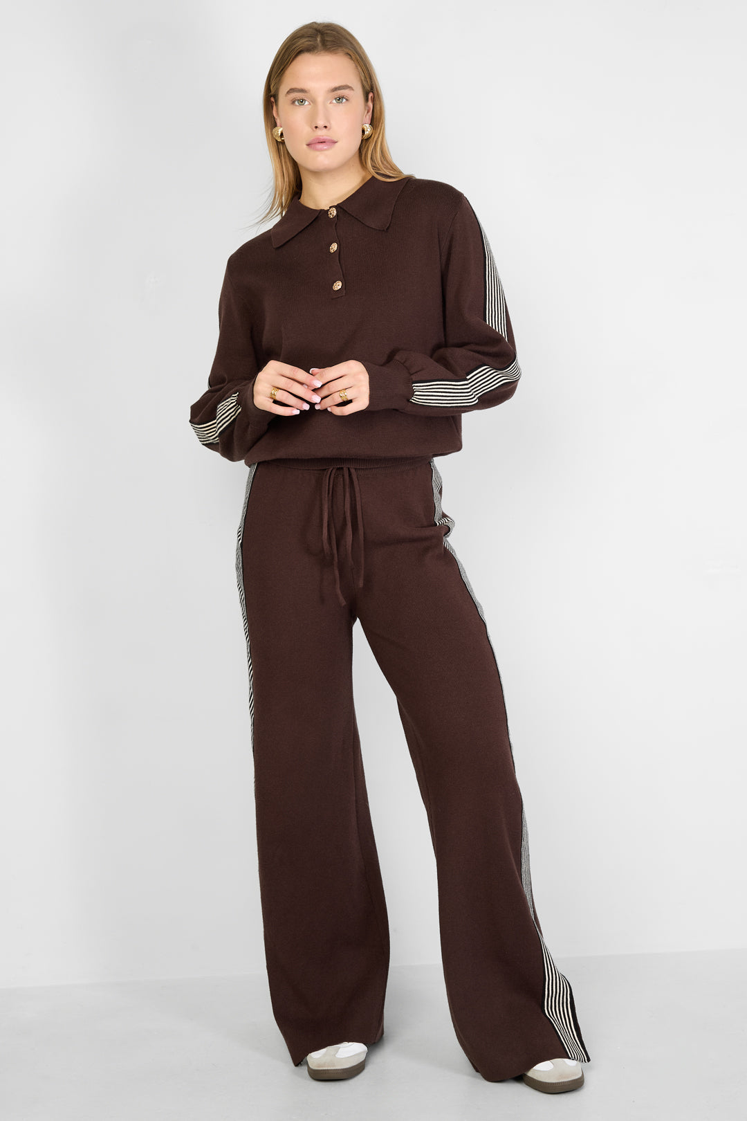 Dames gebreide trui met kleurcontrast – productfoto 6