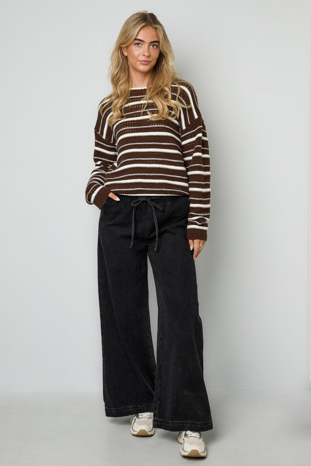 Dames casual gebreide trui met strepen – productfoto 5