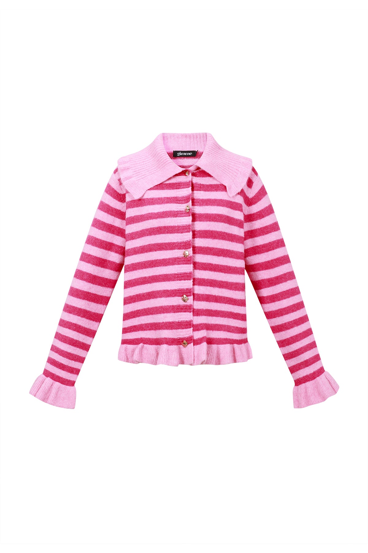 Dames casual cardigan van polyester met strepen – productfoto 11