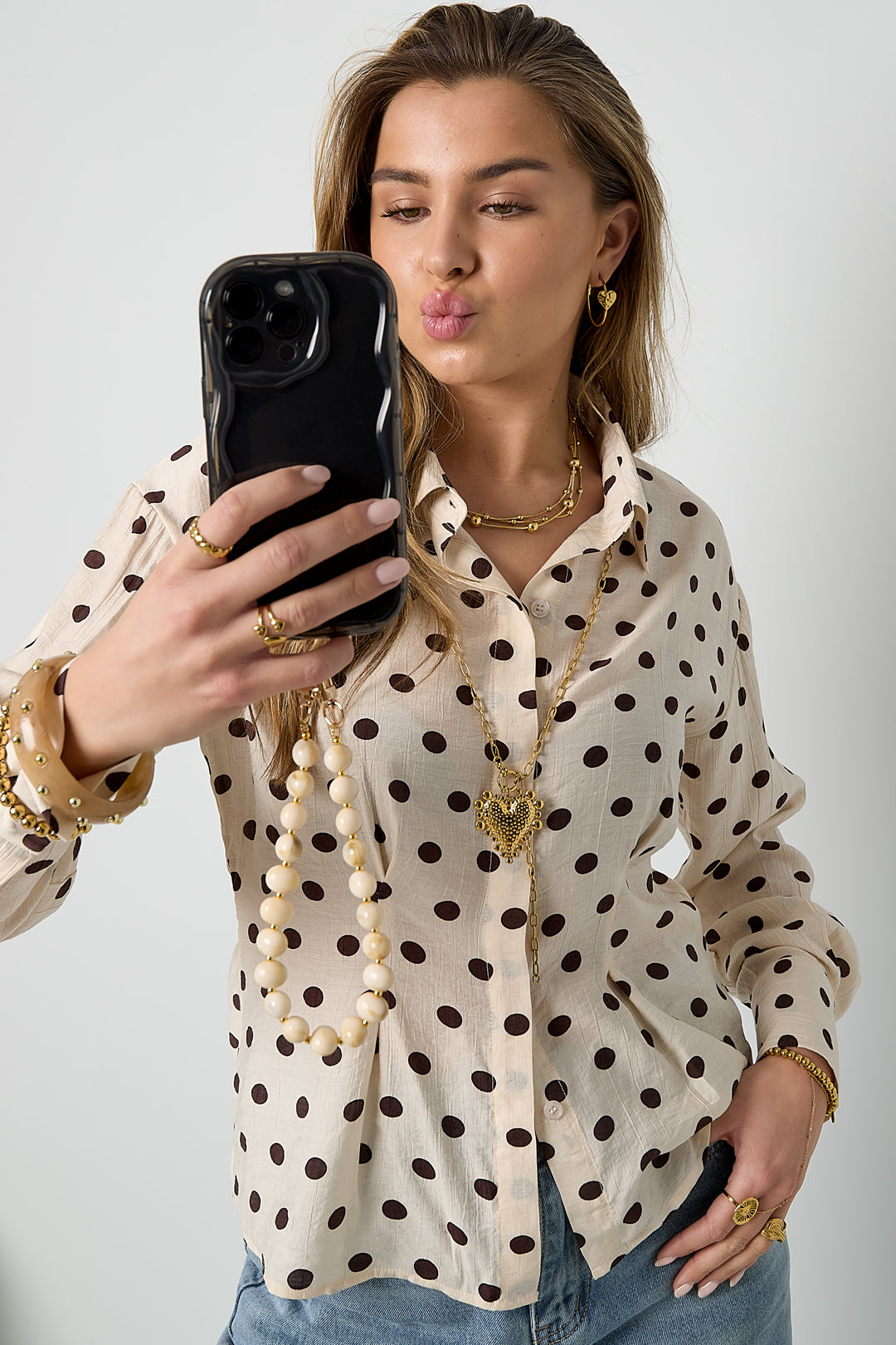 Ketting met lagen en polkadots
