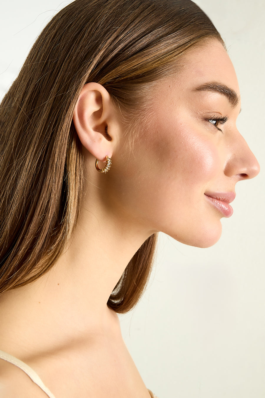 Boucles d'oreilles rondes en acier inoxydable doré pour femme