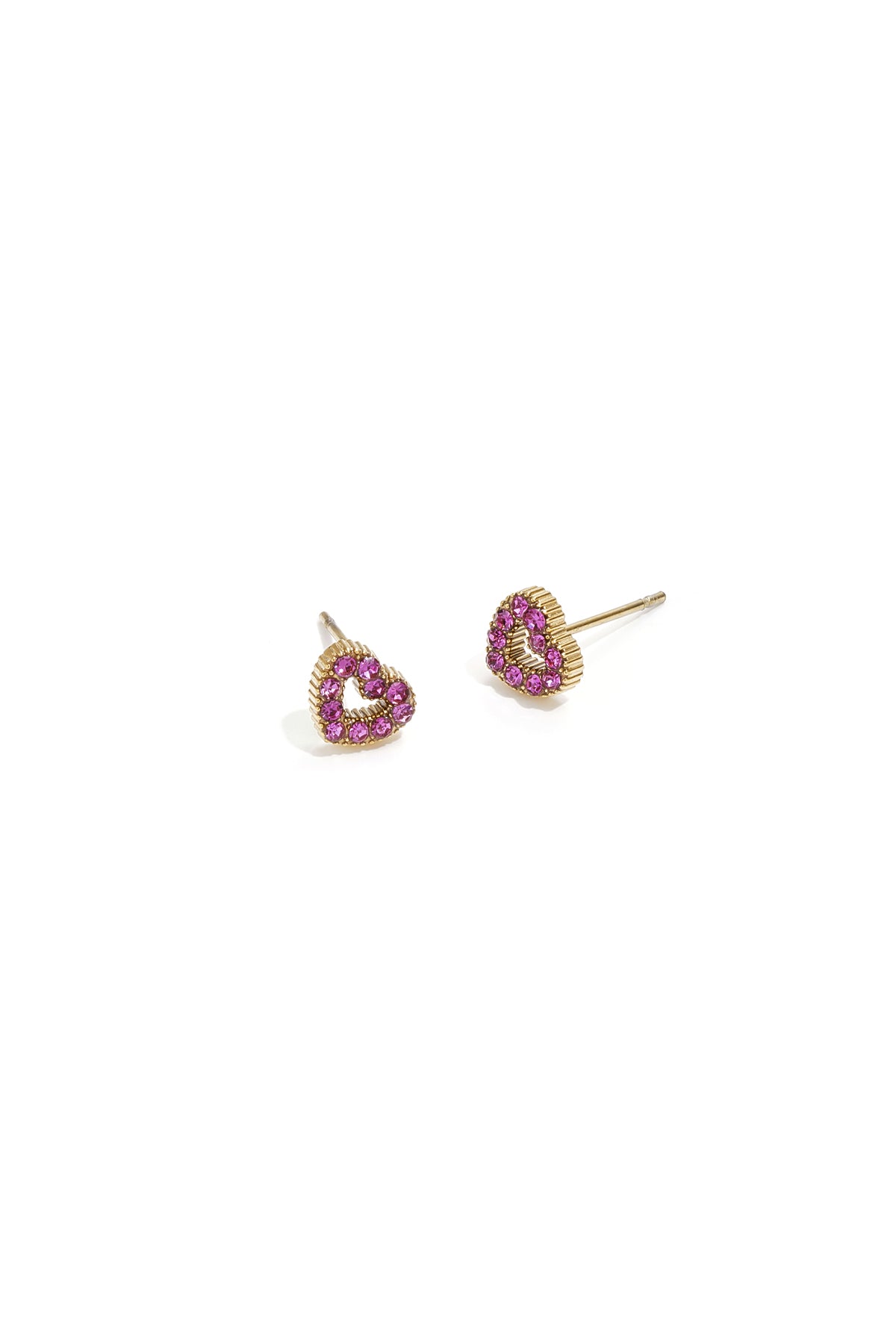 Puces d'oreilles pour femme en acier inoxydable en forme de cœur – plusieurs couleurs