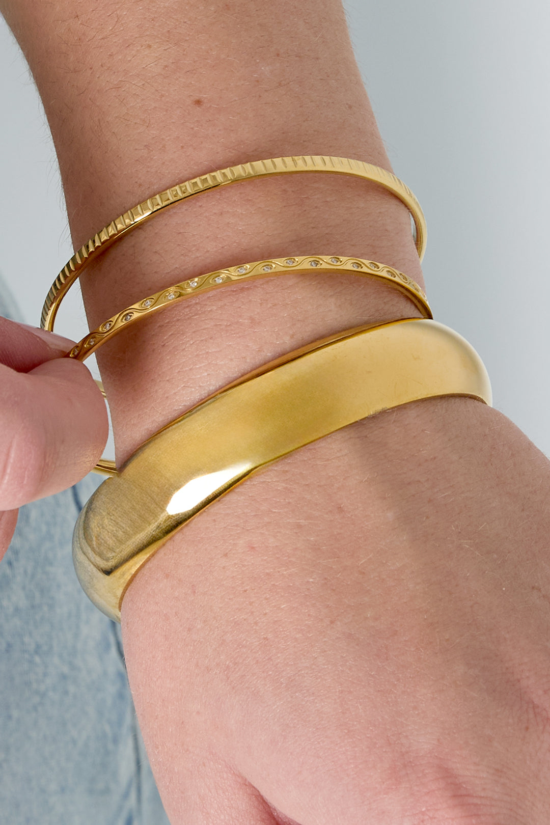 Armbanden van roestvrij staal, geometrisch, casual, dagelijks, eenvoudig, serie, damessieraden