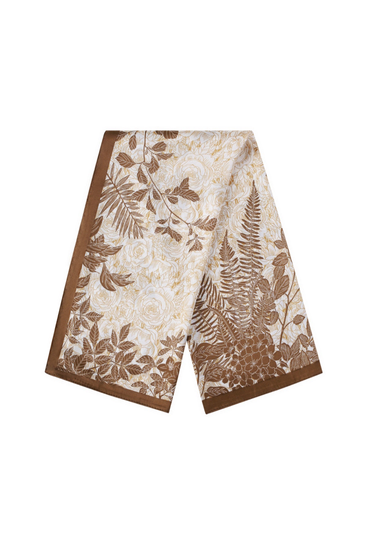 Women's summer scarf in 100% polyester with floral design – orange