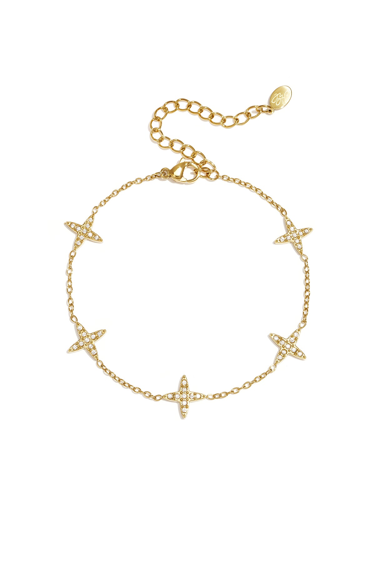 Bracelet à breloques pour femme en acier inoxydable avec motif trèfle – couleur or