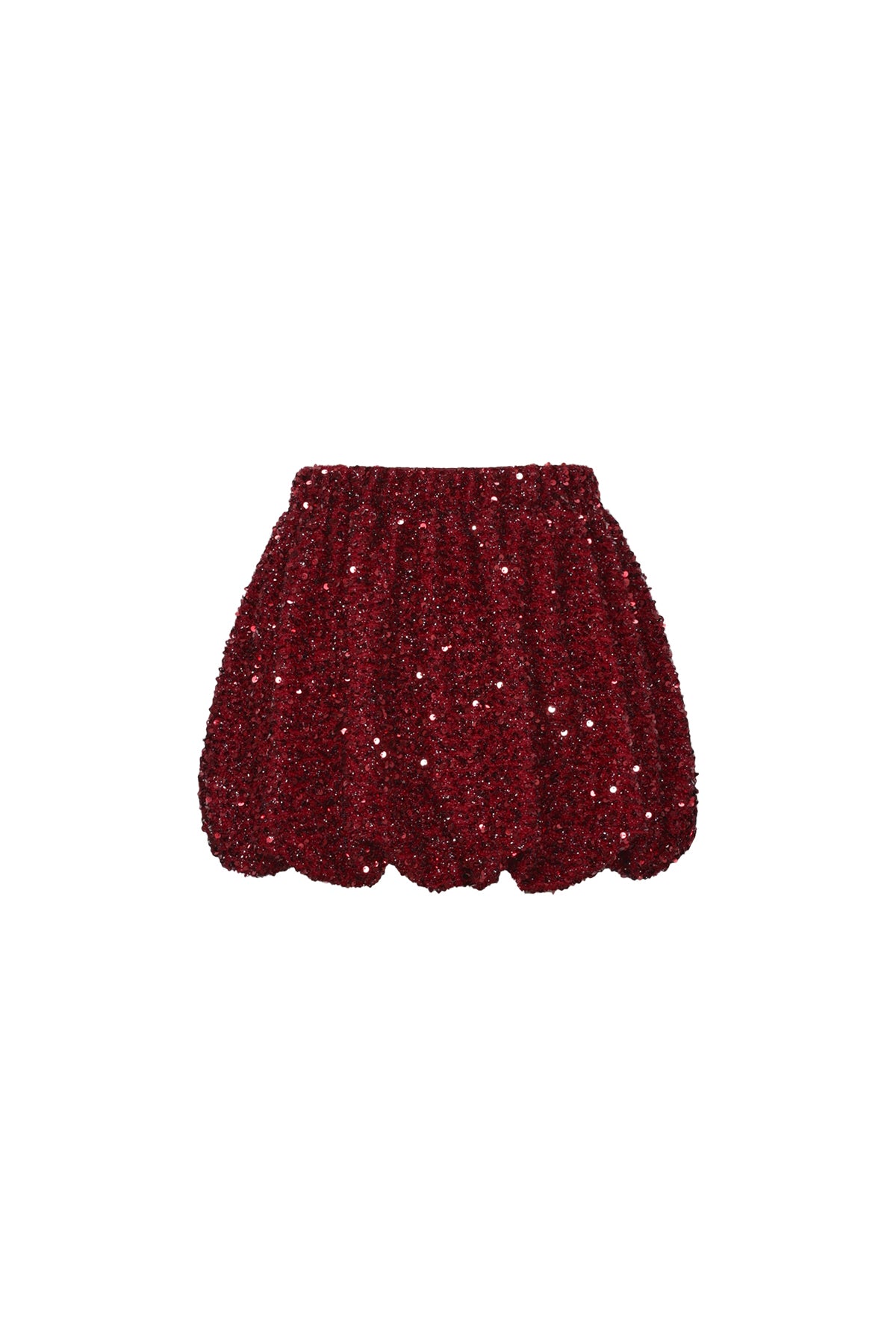 Dames karmozijnrode minirok met pailletten – productfoto 8