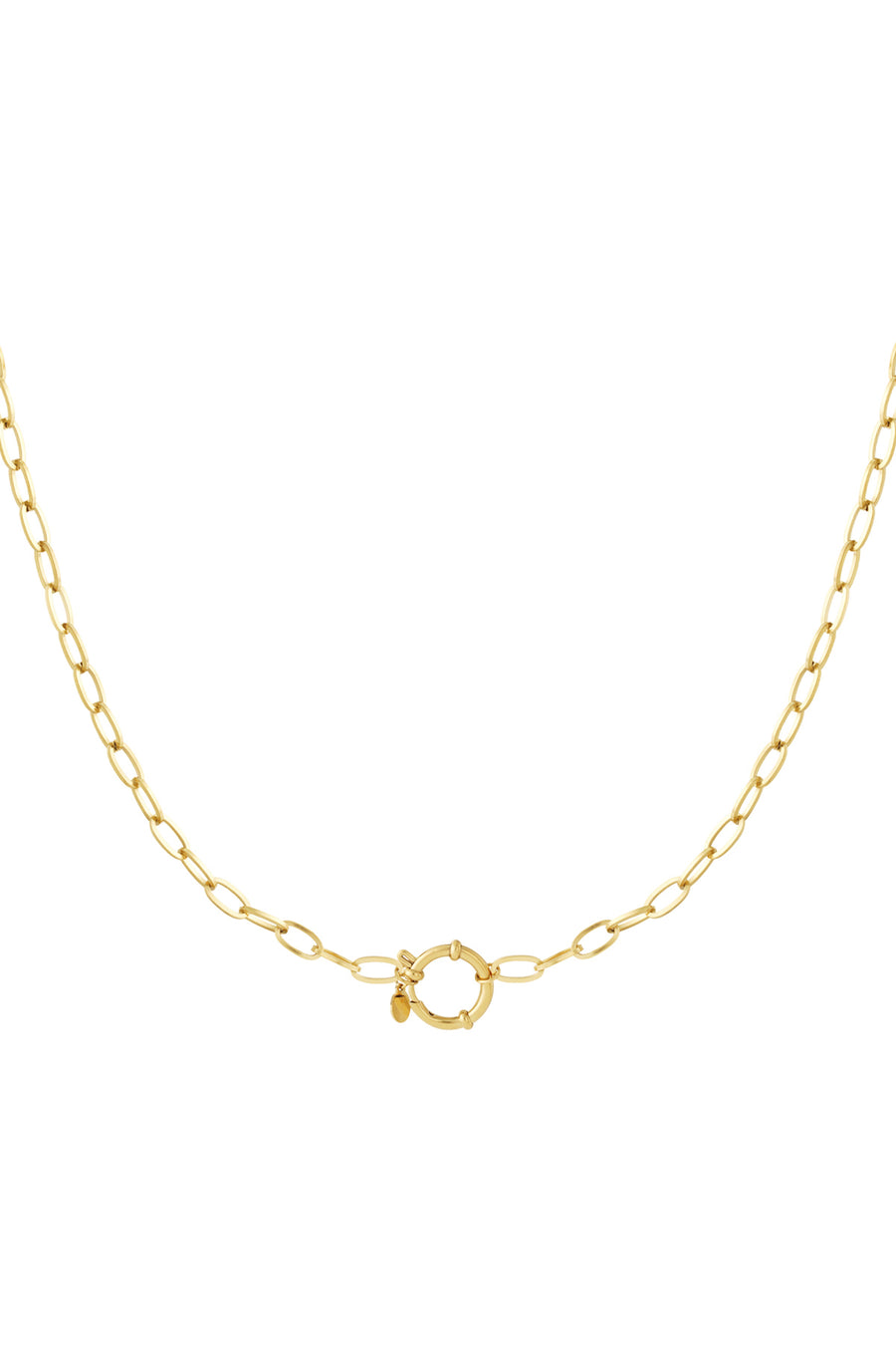 Collier femme en acier inoxydable avec détail chaîne - couleur or