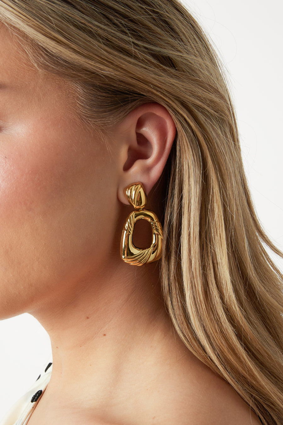 Women's Stainless Steel Geometric Dangle Earrings – Gold-colored