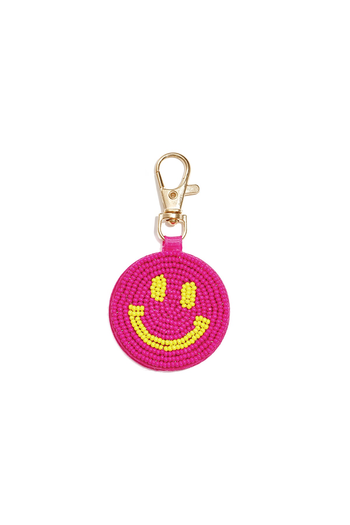 Pendentif de sac en verre, alliage métallique avec motif smiley – plusieurs couleurs