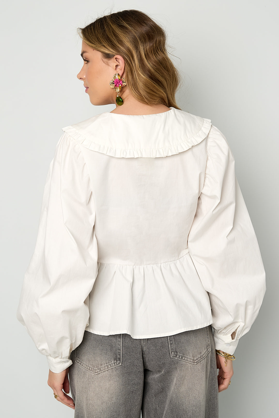 Dames casual blouse van geweven katoen in drie kleuren – productfoto 8