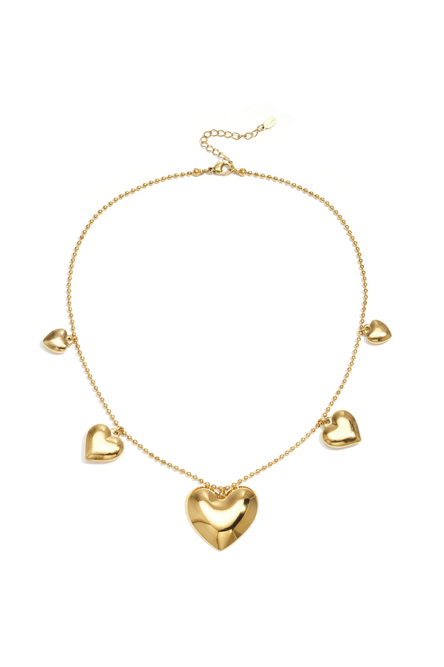 Collier pour femme en acier inoxydable avec pendentif en forme de cœur – couleur or
