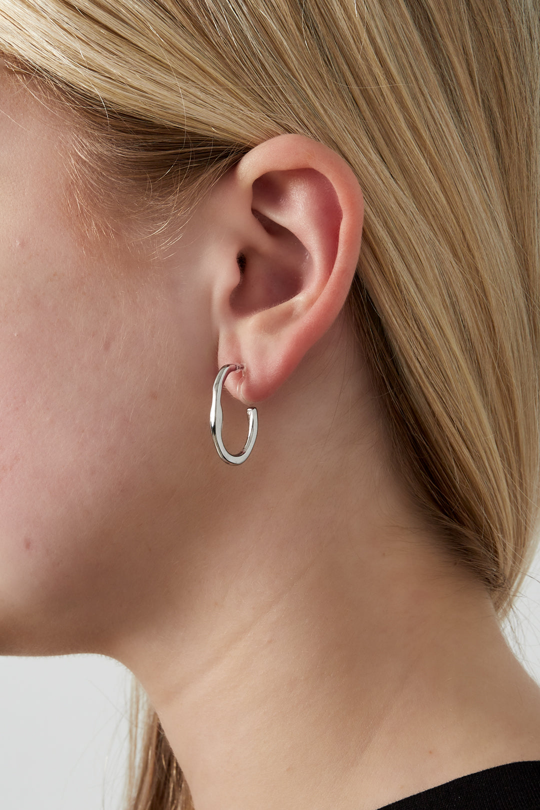 Women's Stainless Steel Organic Shape Clip-On Earrings - Gold-Colored – image 2
