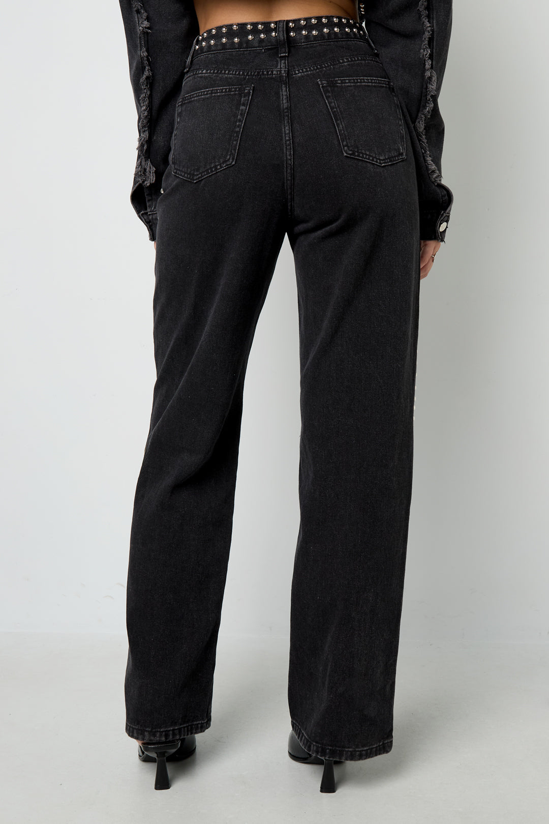 Jeans droite femme – noir – photo 7