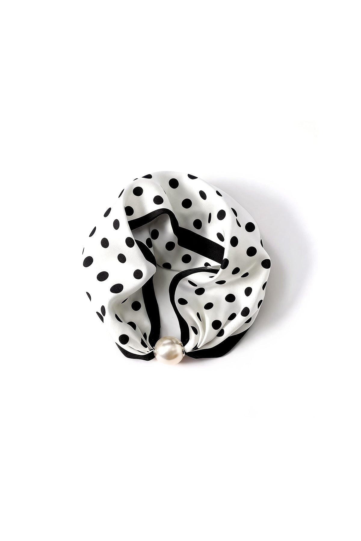 Écharpe d'été pour femmes en polyester à pois – blanche – décontractée