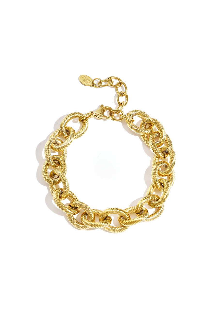 Bracelet maillons pour femme en acier inoxydable avec détail de maillons – doré