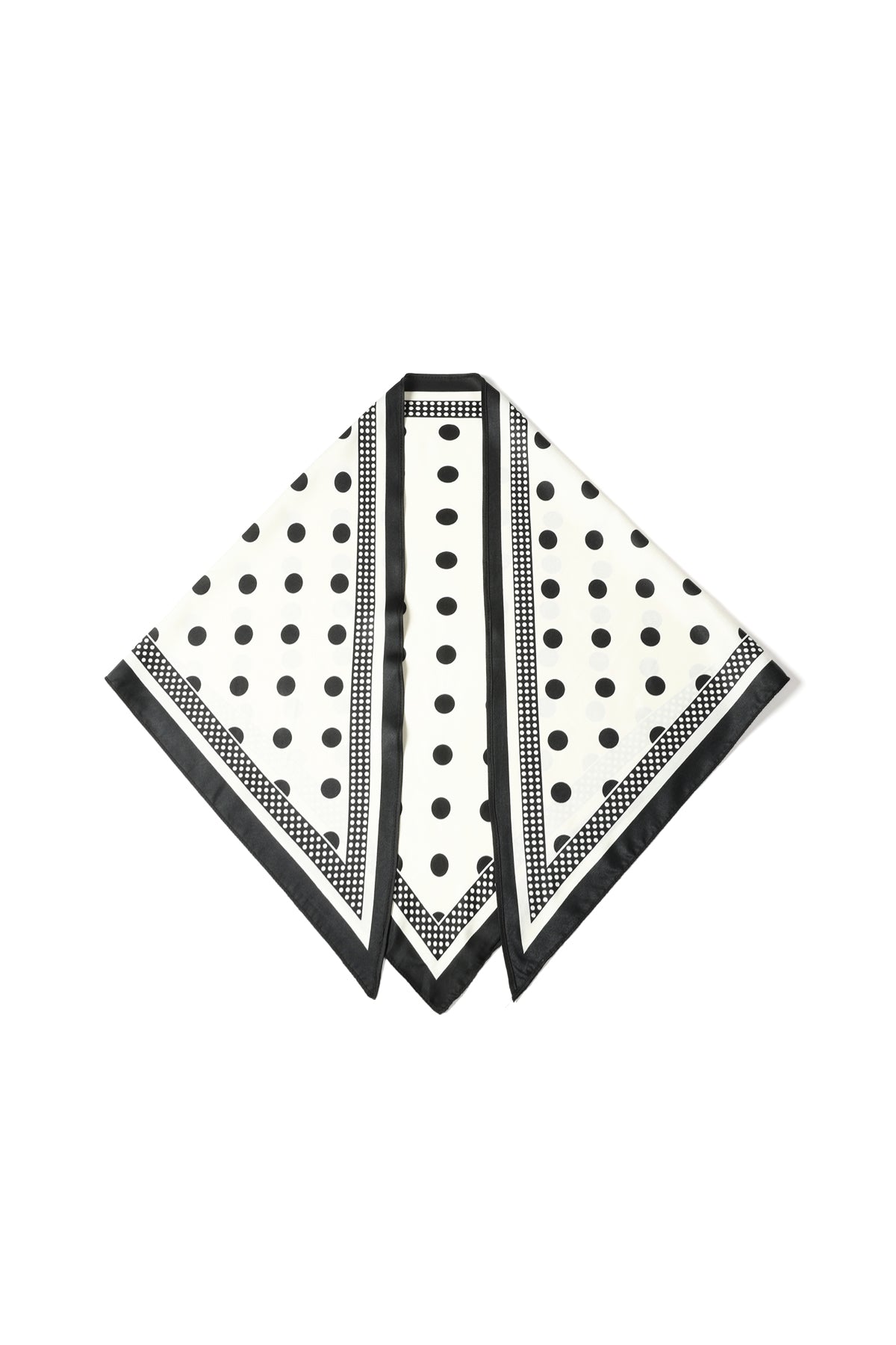 Women's Summer Scarf 100% Polyester with Dots – Black and Beige