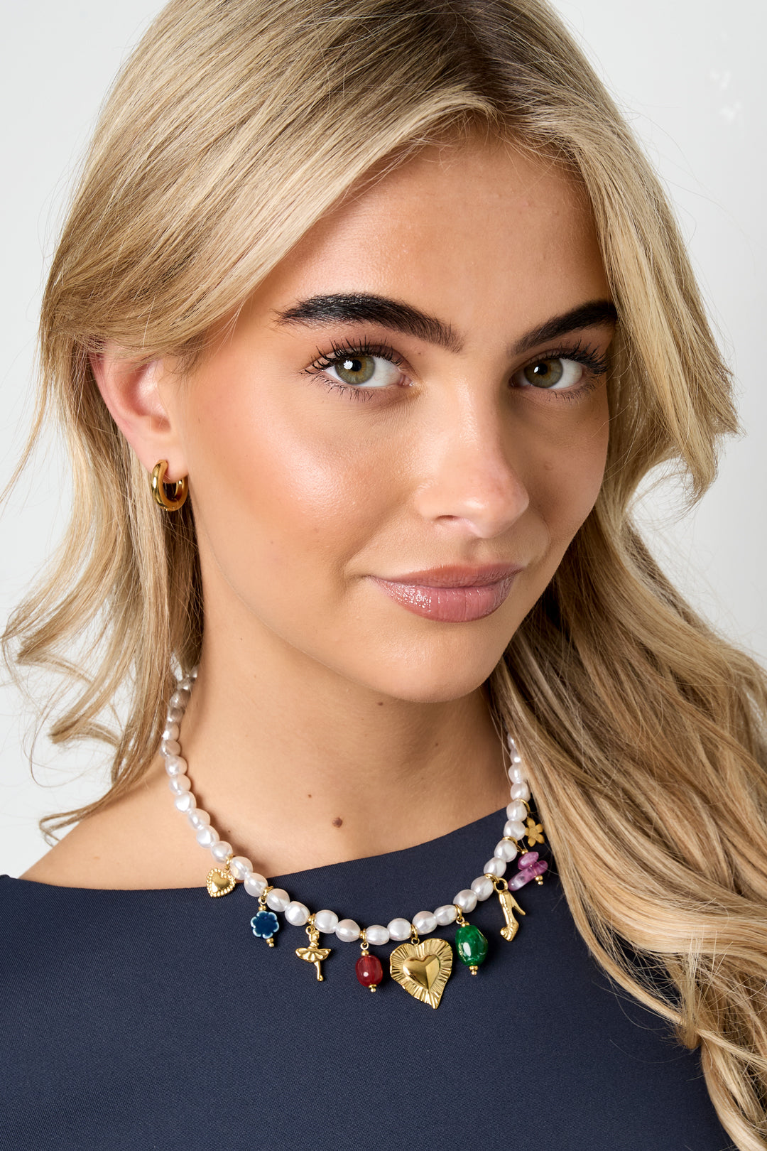 Women's Bead Necklace in 304 Stainless Steel, Imitation Pearl, Ceramic, Acrylic, Hematite – image 3
