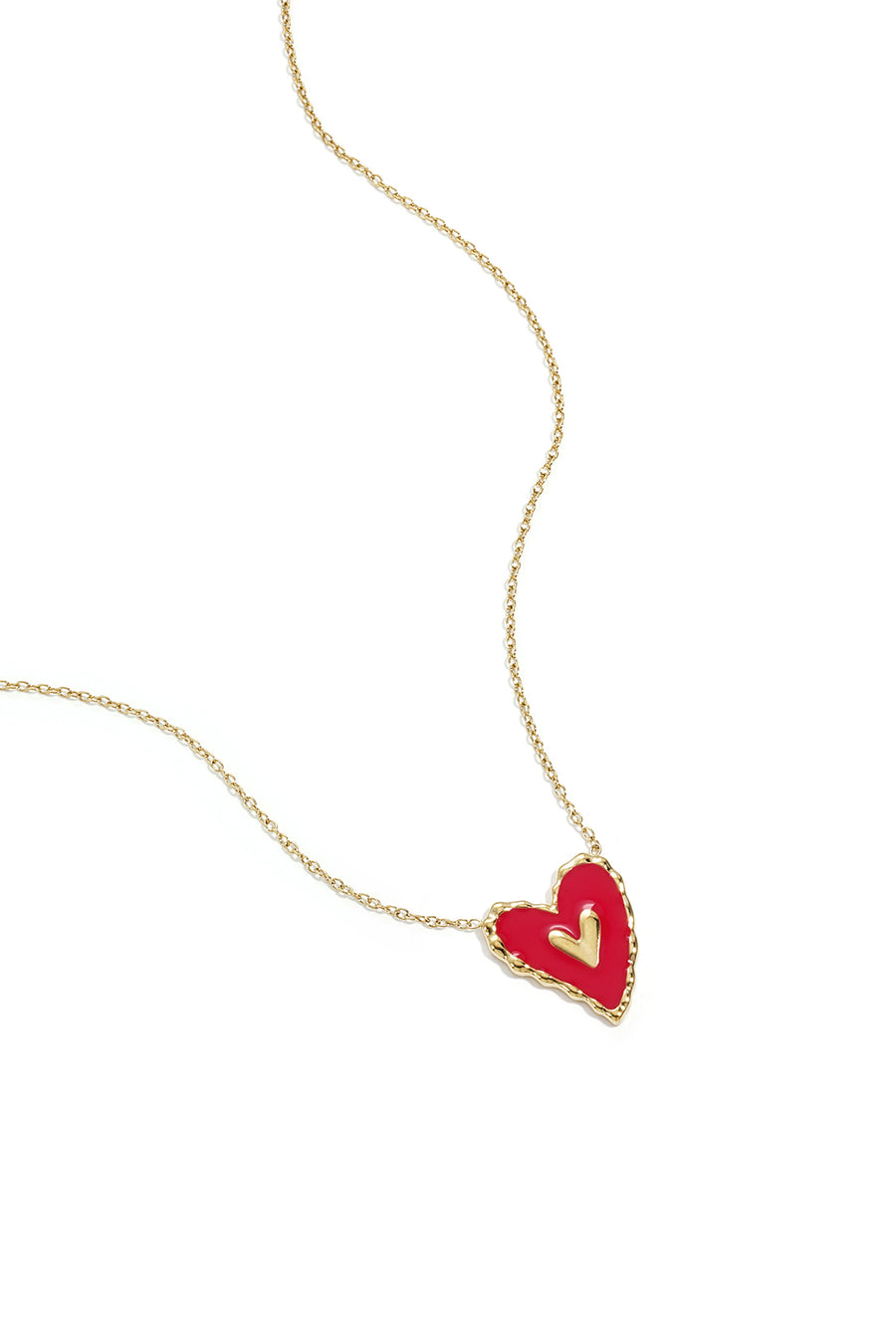 Collier en acier inoxydable doré avec pendentif cœur pour femme