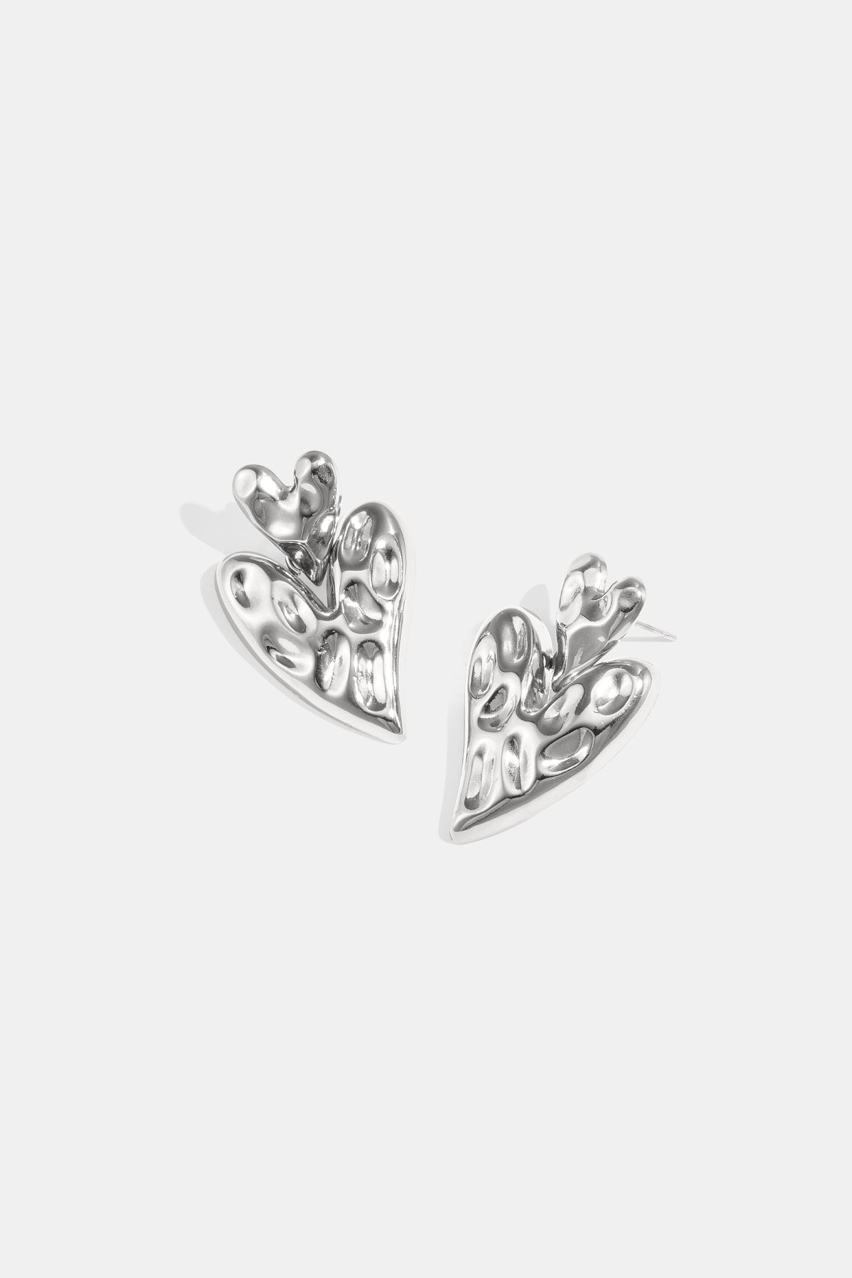 Women's stainless steel dangle earrings with heart shape – gold-coloured