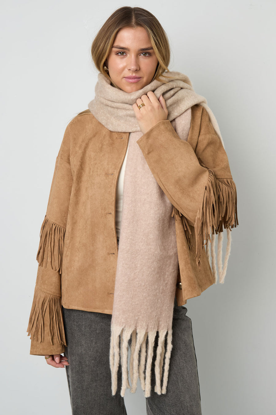 Écharpe d'hiver pour femme 100 % polyester avec mélange de couleurs – plusieurs couleurs