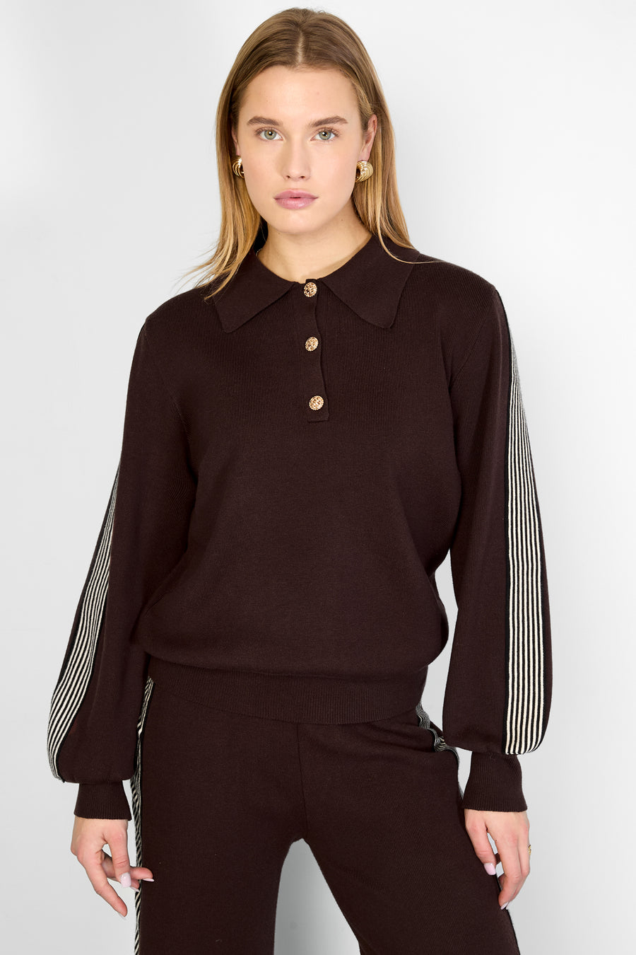 Dames gebreide trui met kleurcontrast – productfoto 2