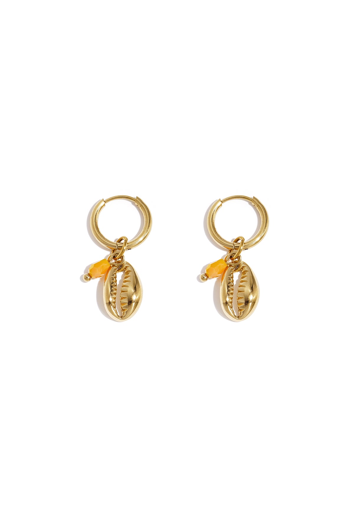 Boucles d'oreilles pendantes en acier inoxydable avec motif coquillage pour femmes – couleur or et argent