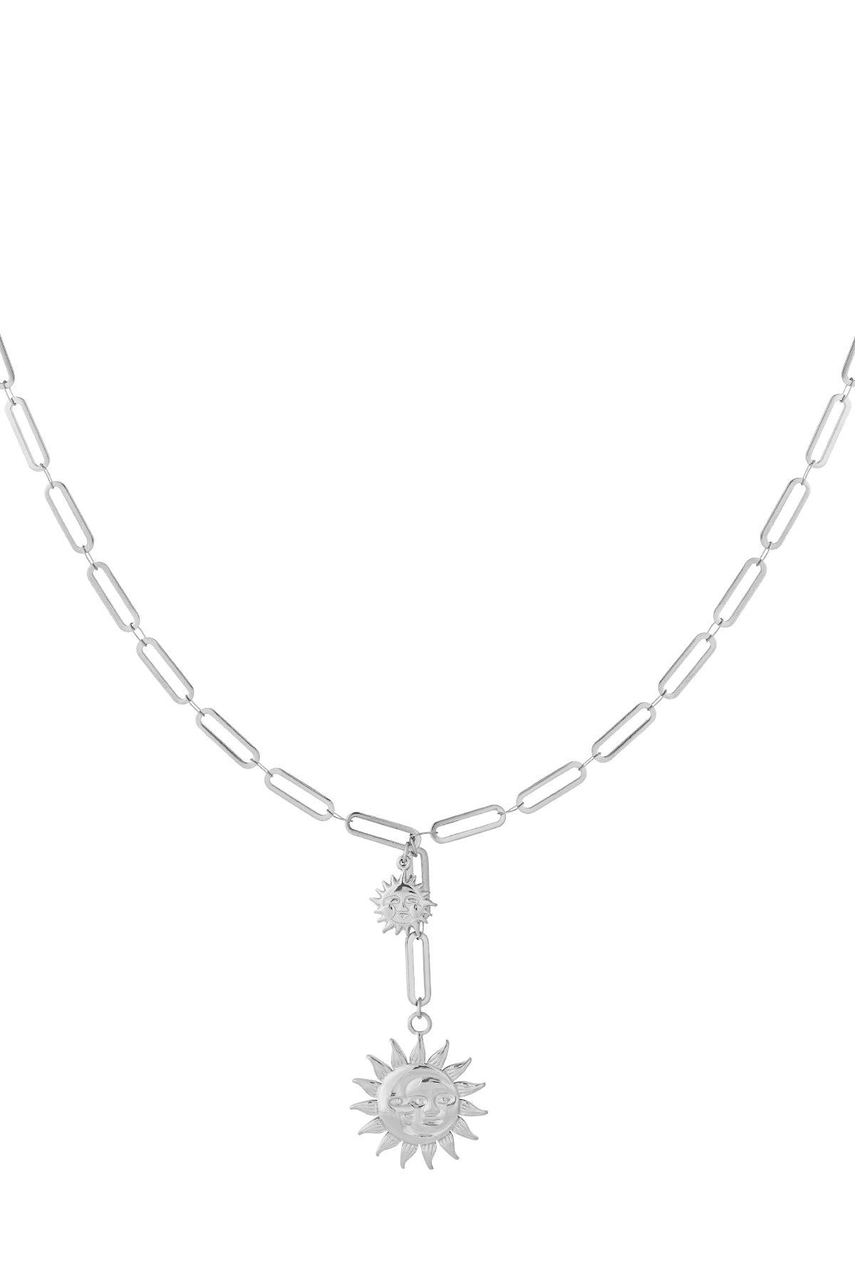 Collier femme avec pendentif en acier inoxydable 304 motif soleil – doré