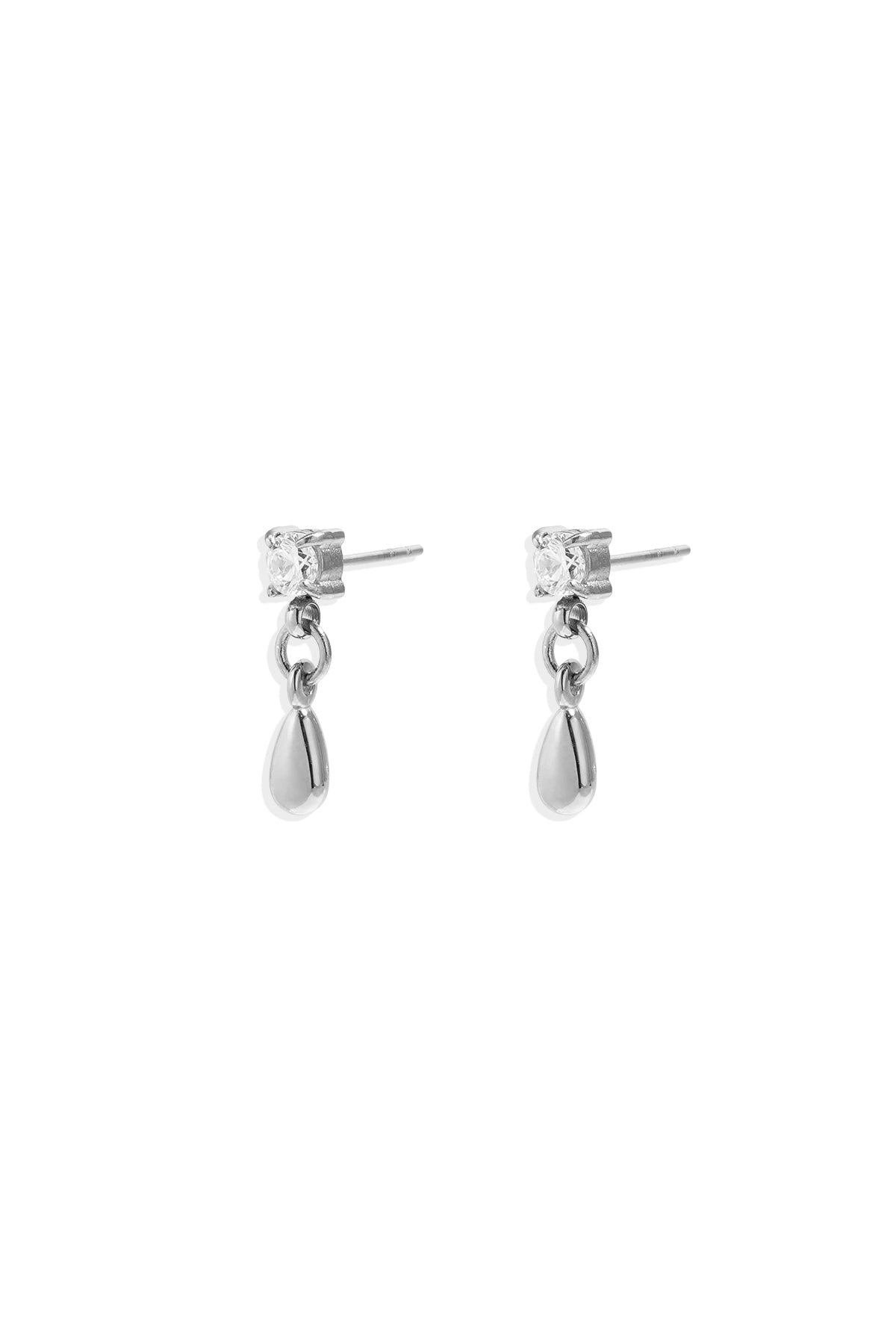 Women's Stainless Steel Teardrop Dangle Earrings – Gold and Silver Tone