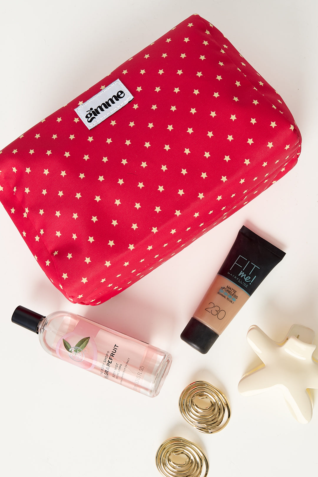 Basic make-uptasje van polyester met sterren – productfoto 3