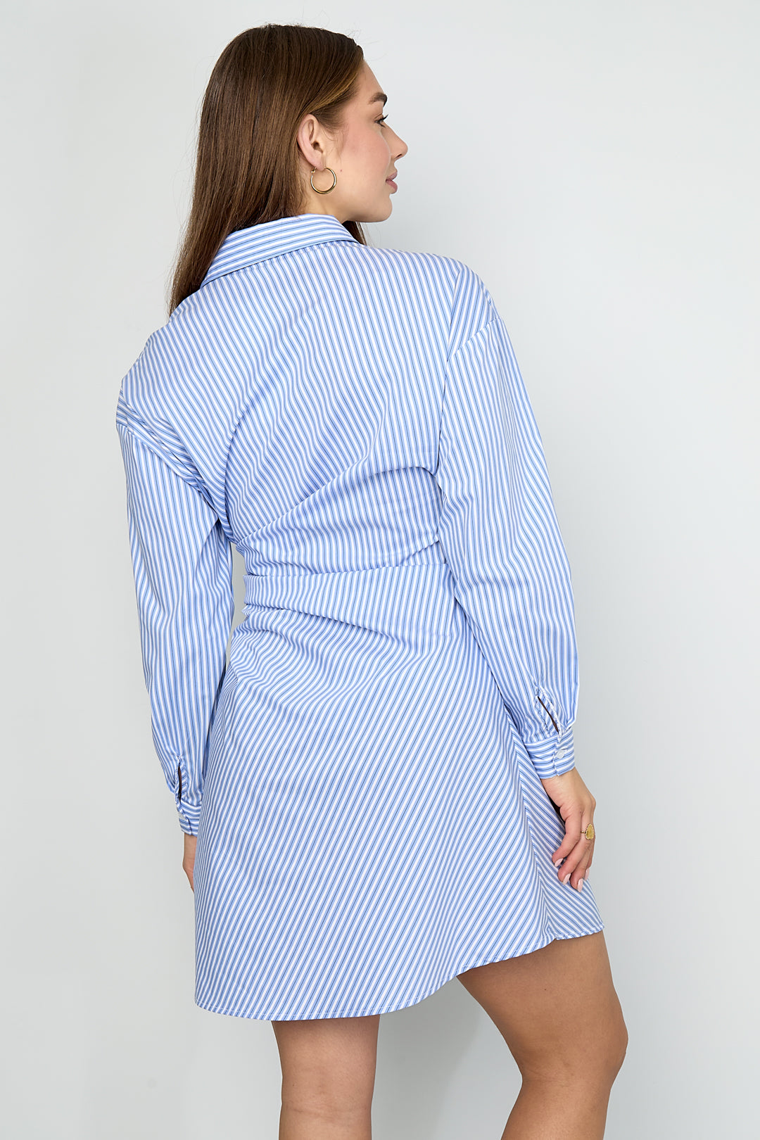 Dames gestreepte blousejurk van polyester – productfoto 8