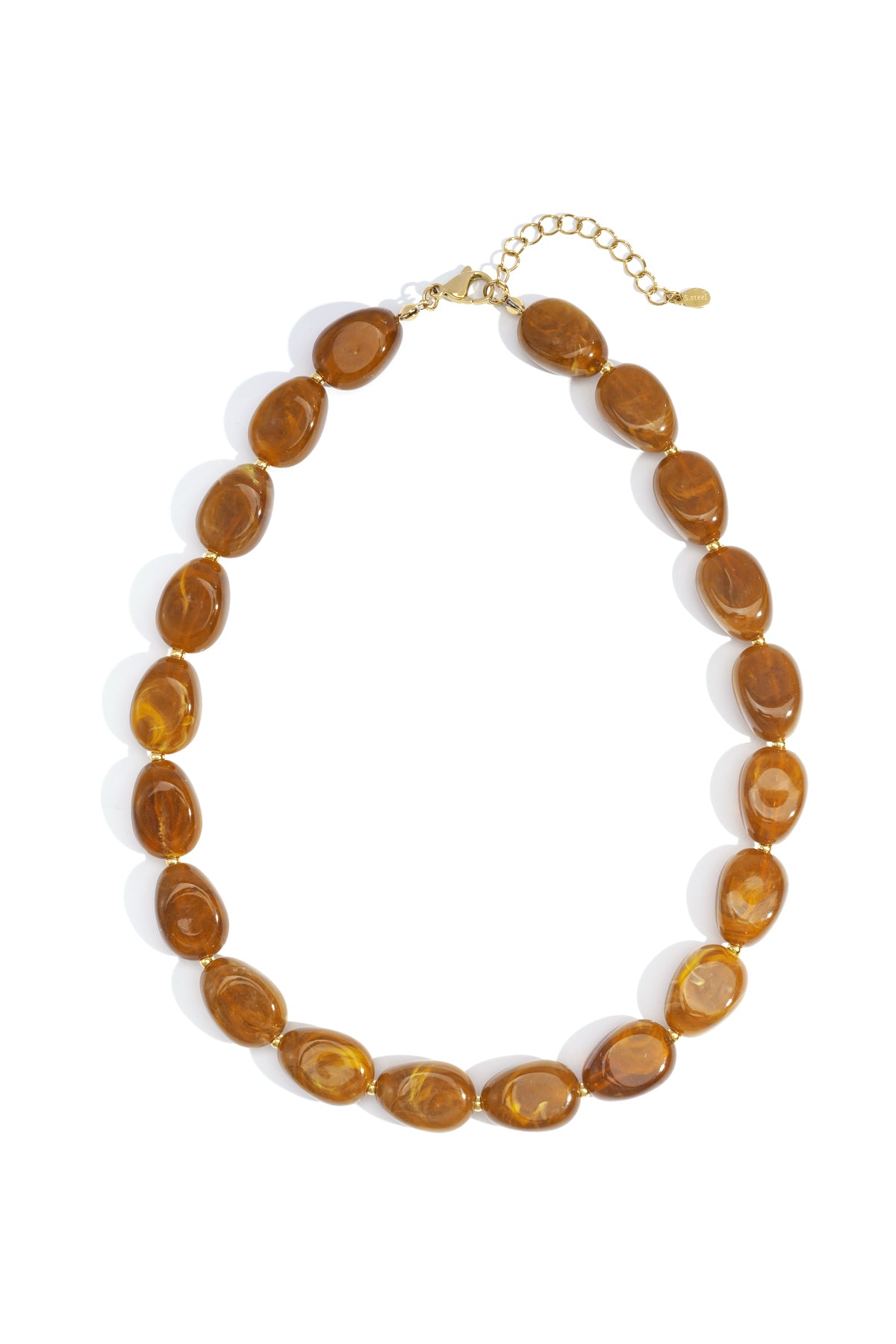 Collier de perles en acrylique pour femmes – marron café – décontracté pour un usage quotidien