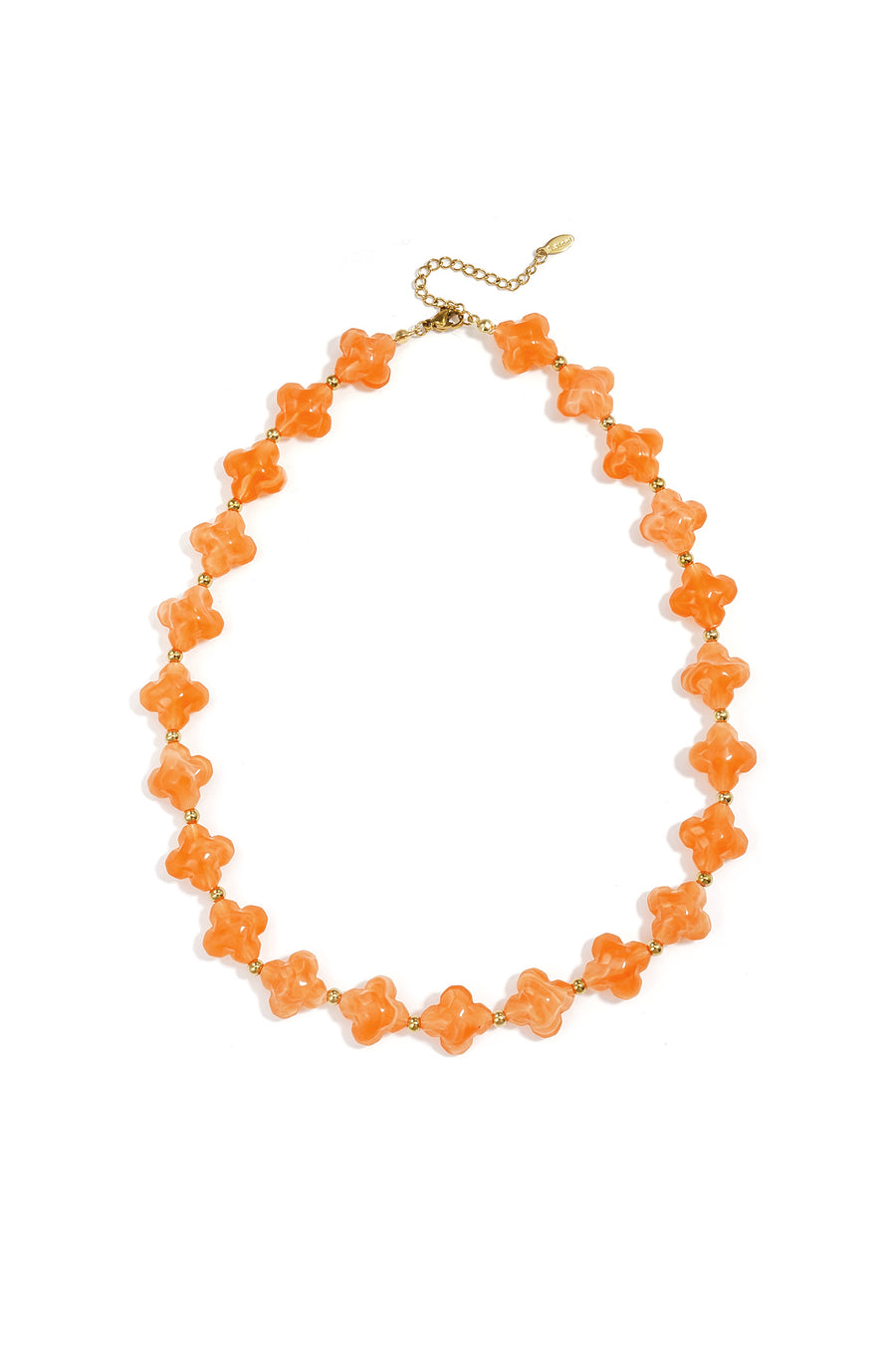 Collier pour femme en perles acryliques à motif trèfle – plusieurs couleurs