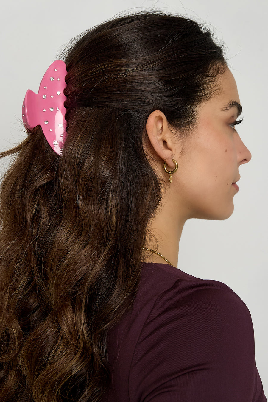 Pince à cheveux en acétate imitation à pois – plusieurs coloris
