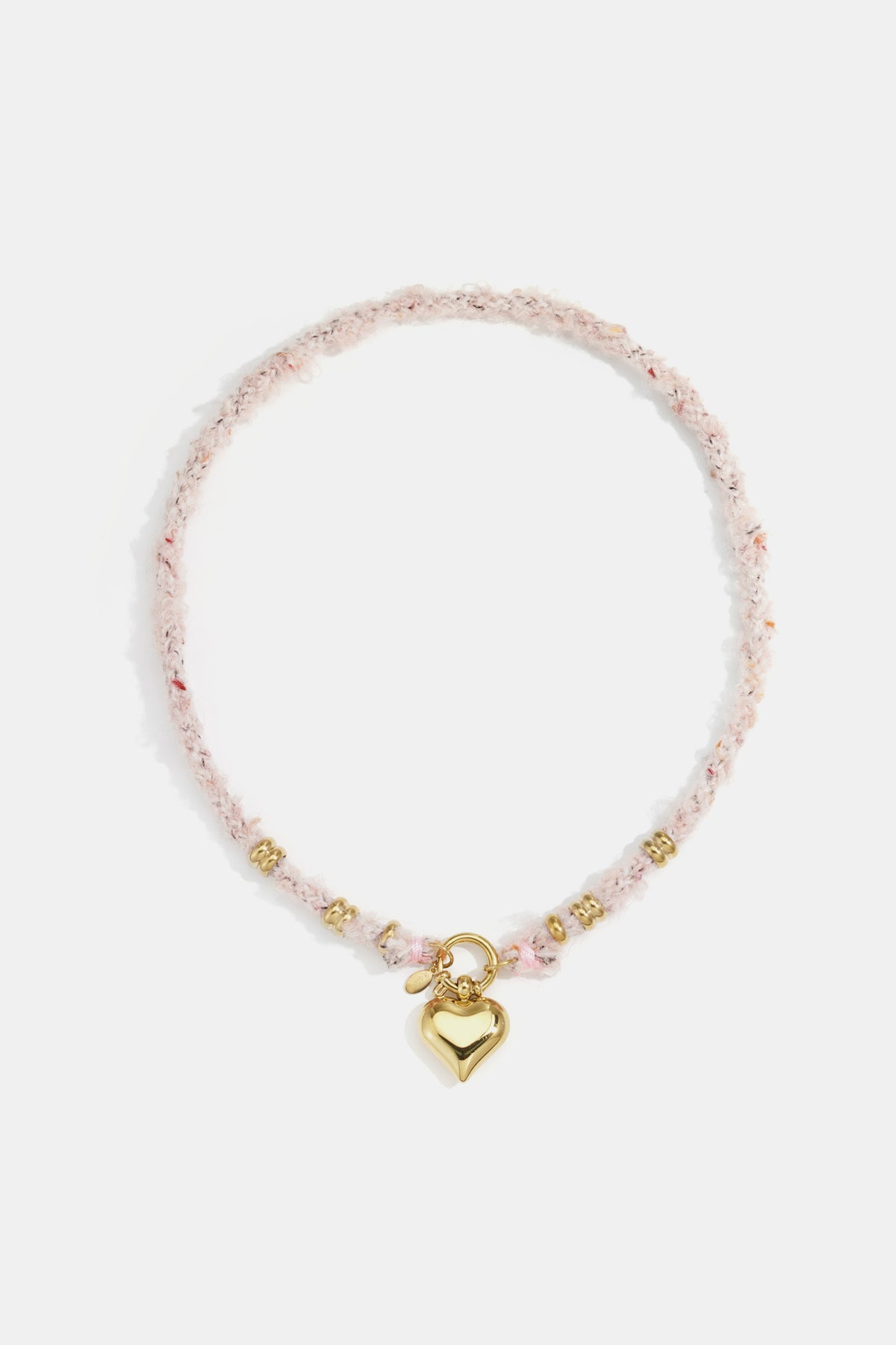 Collier pour femme en acier inoxydable 304 avec pendentif en forme de cœur – marron café et rose