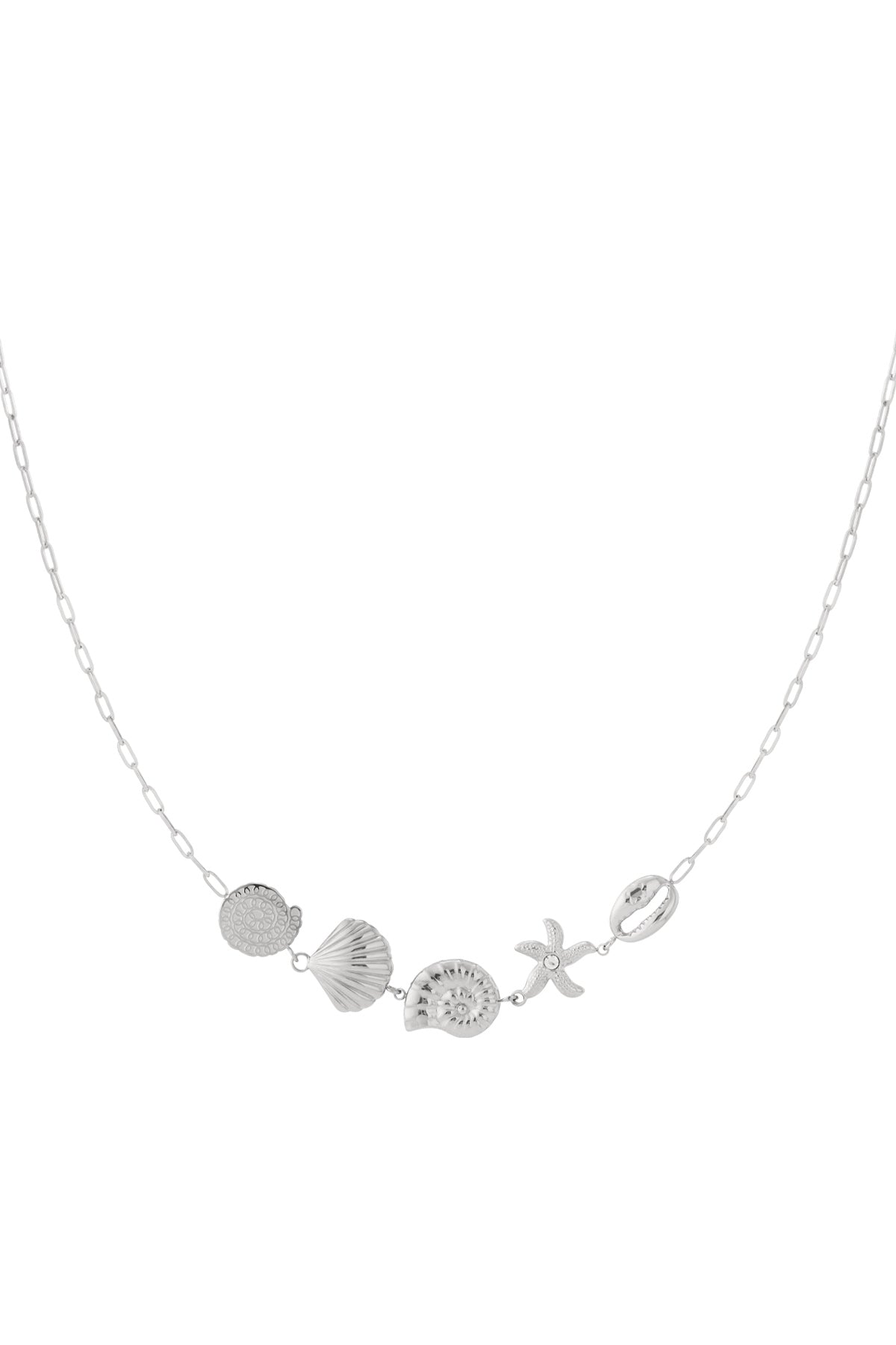 Collier pour femme avec pendentif en acier inoxydable et détails océaniques – couleur or