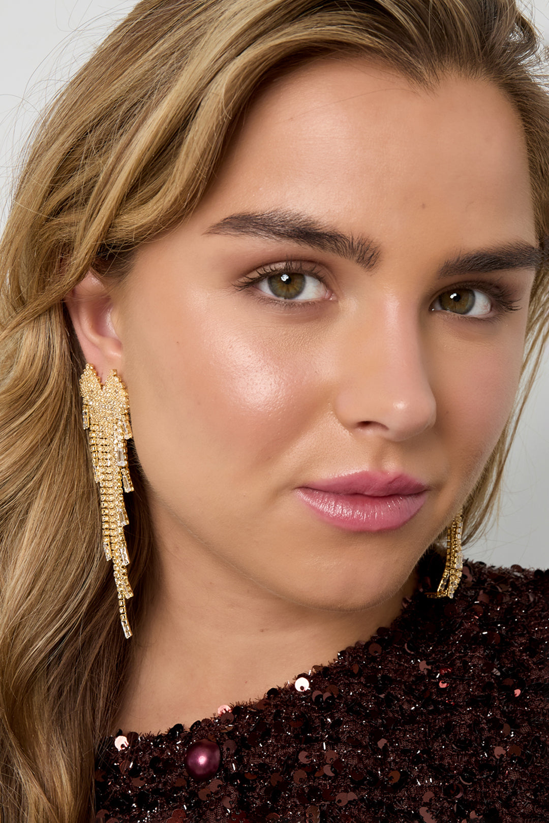 Women's Party Earrings Copper Organic Shape – Gold-colored and Silver-colored – image 2