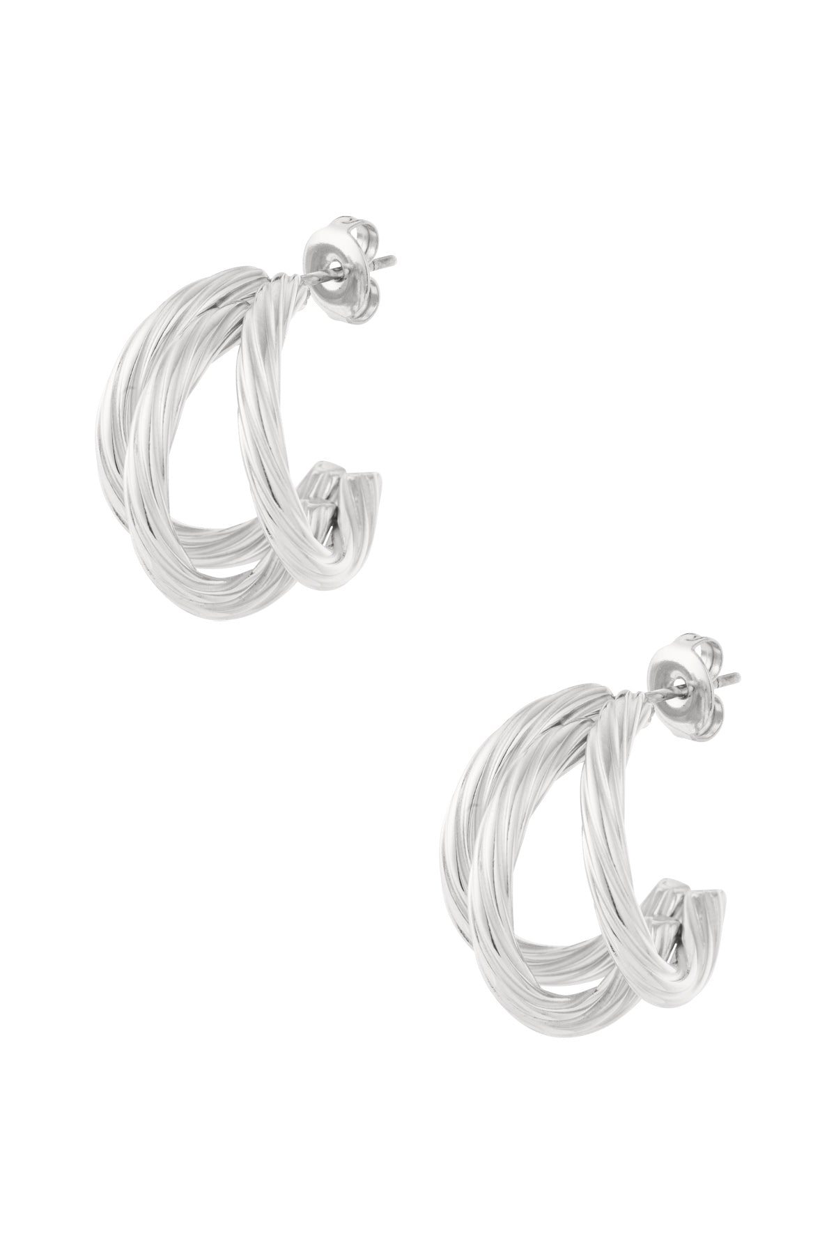 Boucles d'oreilles pour femmes en acier inoxydable, forme organique – couleur or