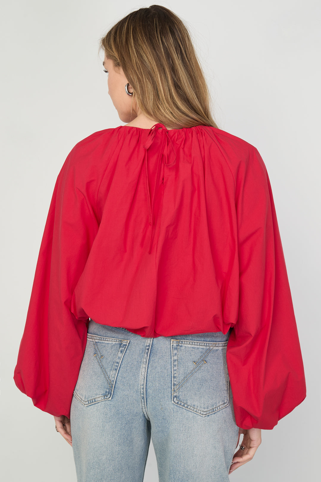 Dames Balloon top van katoen met pofmouwen – productfoto 8