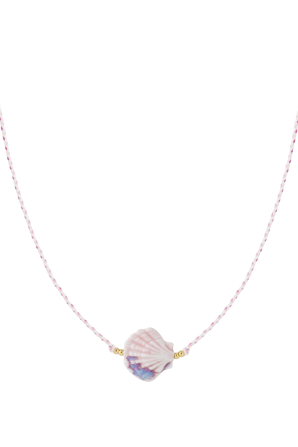 Collier pour femme avec pendentif en polyester, céramique, acier inoxydable et motif coquillage – plusieurs coloris