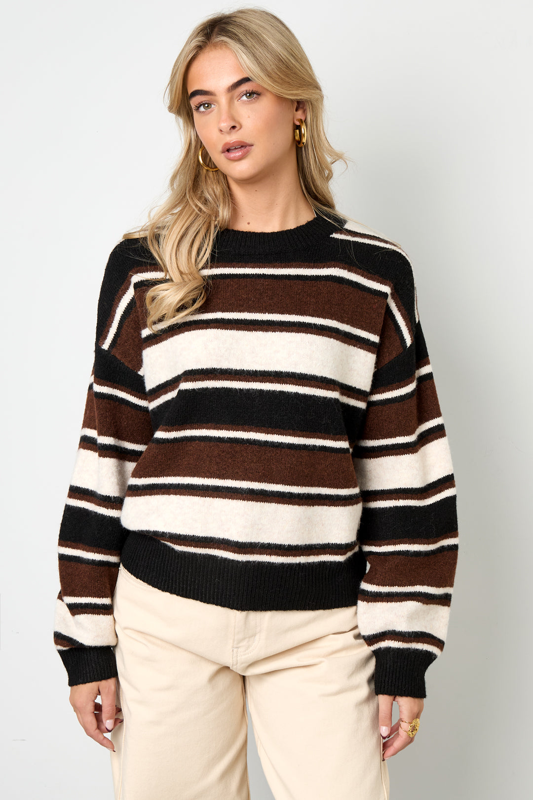 Dames Lola gebreide trui van polyester met strepen – productfoto 8