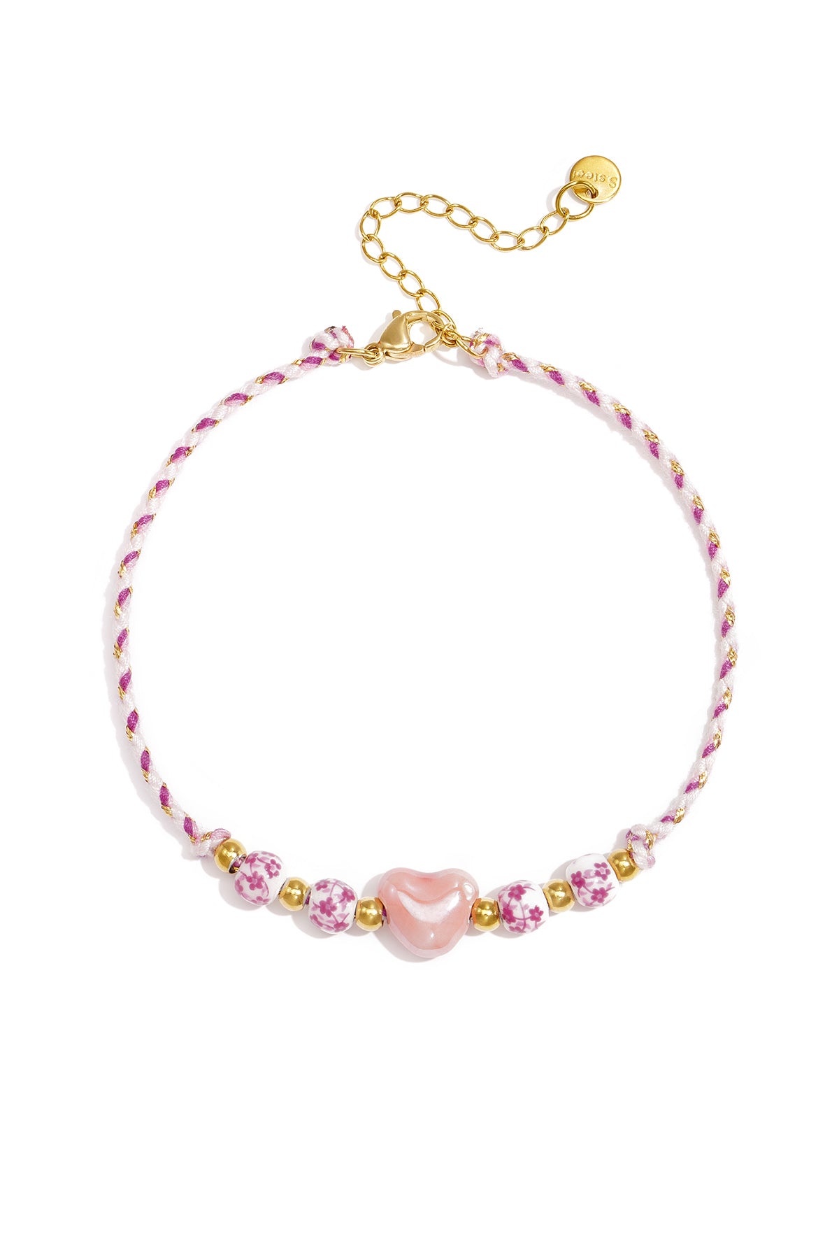 Enkelbandjes van touw met hartje, casual, dagelijks en romantisch design, dames sieraden