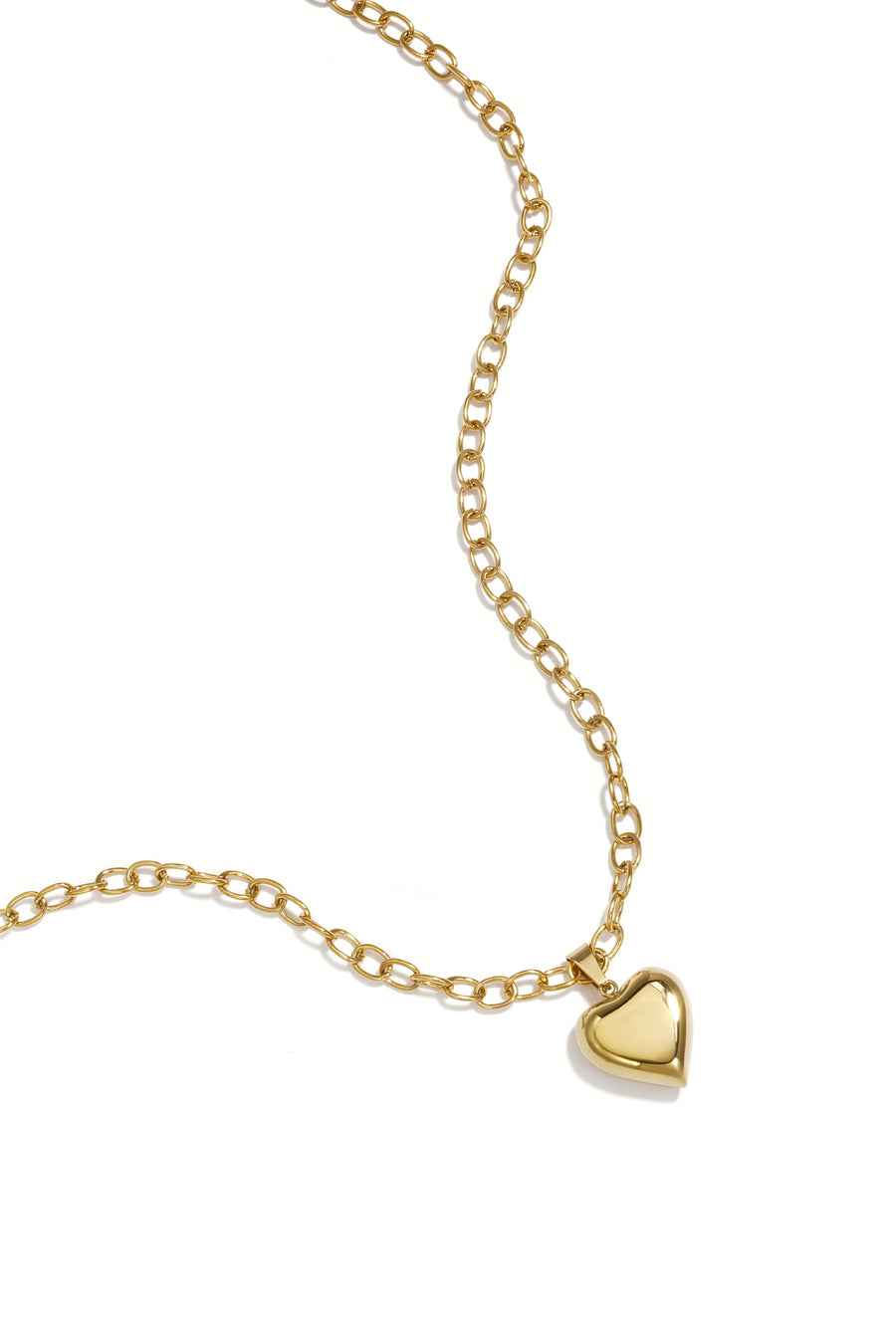 Collier femme en acier inoxydable avec pendentif en forme de cœur – doré