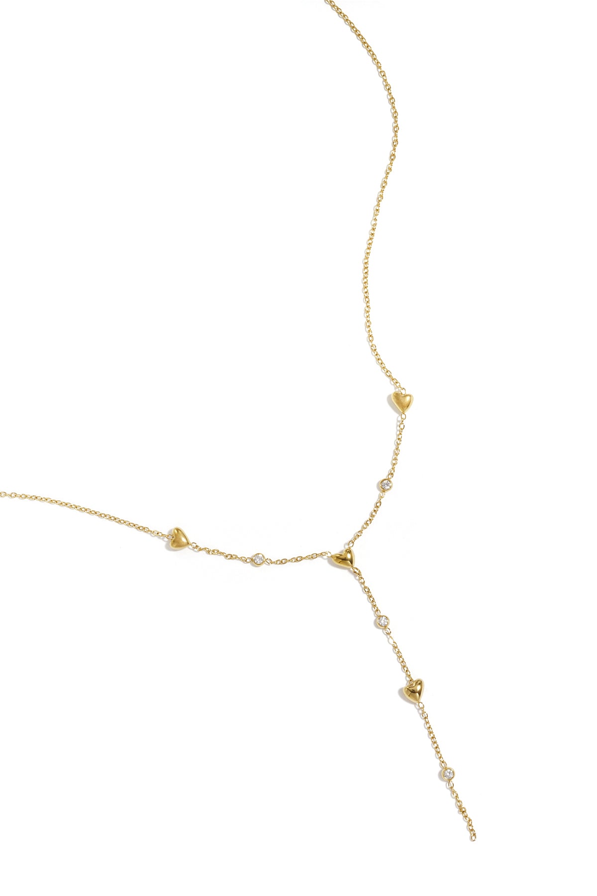 Women's Necklace with Heart-Shaped Stainless Steel Pendant – Gold and Silver Tone