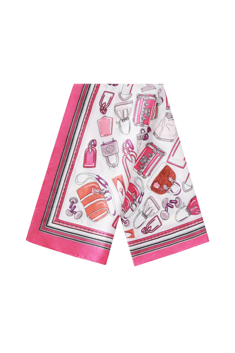 Foulard d'été 100 % polyester pour femme à motif de dessins animés – rose bonbon
