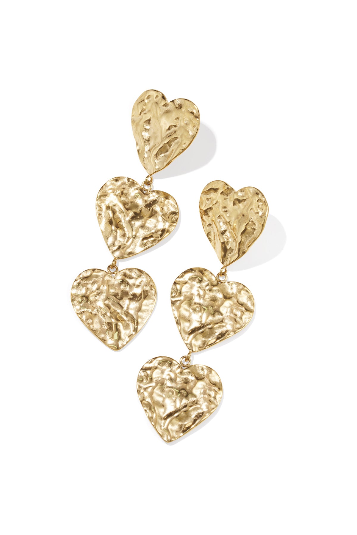 Women's Stainless Steel Dangle Earrings with Heart Shape – Gold Colored