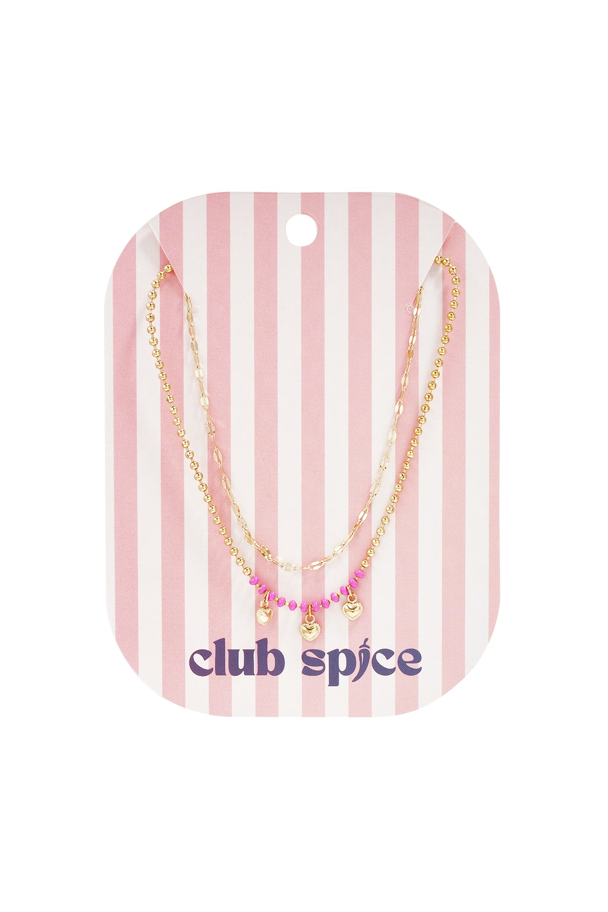Layered women's necklace made of stainless steel with a heart shape – gold-colored – image 3